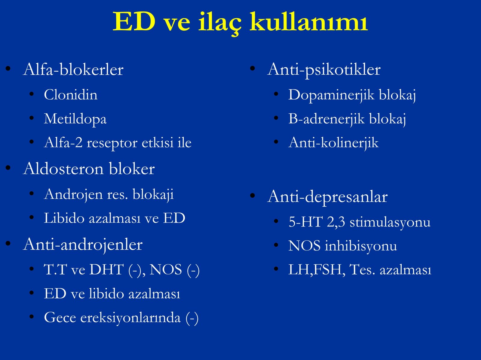 Erektil Disfonksiyon Tedavisi